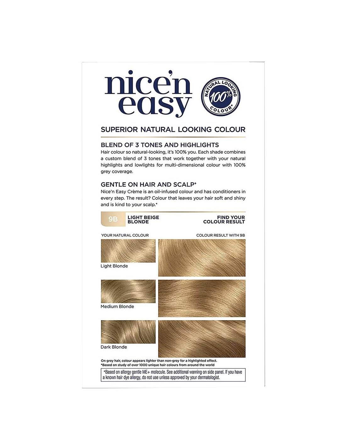 Nice N Easy Permanent Hair Color 9B Light Beige Blonde