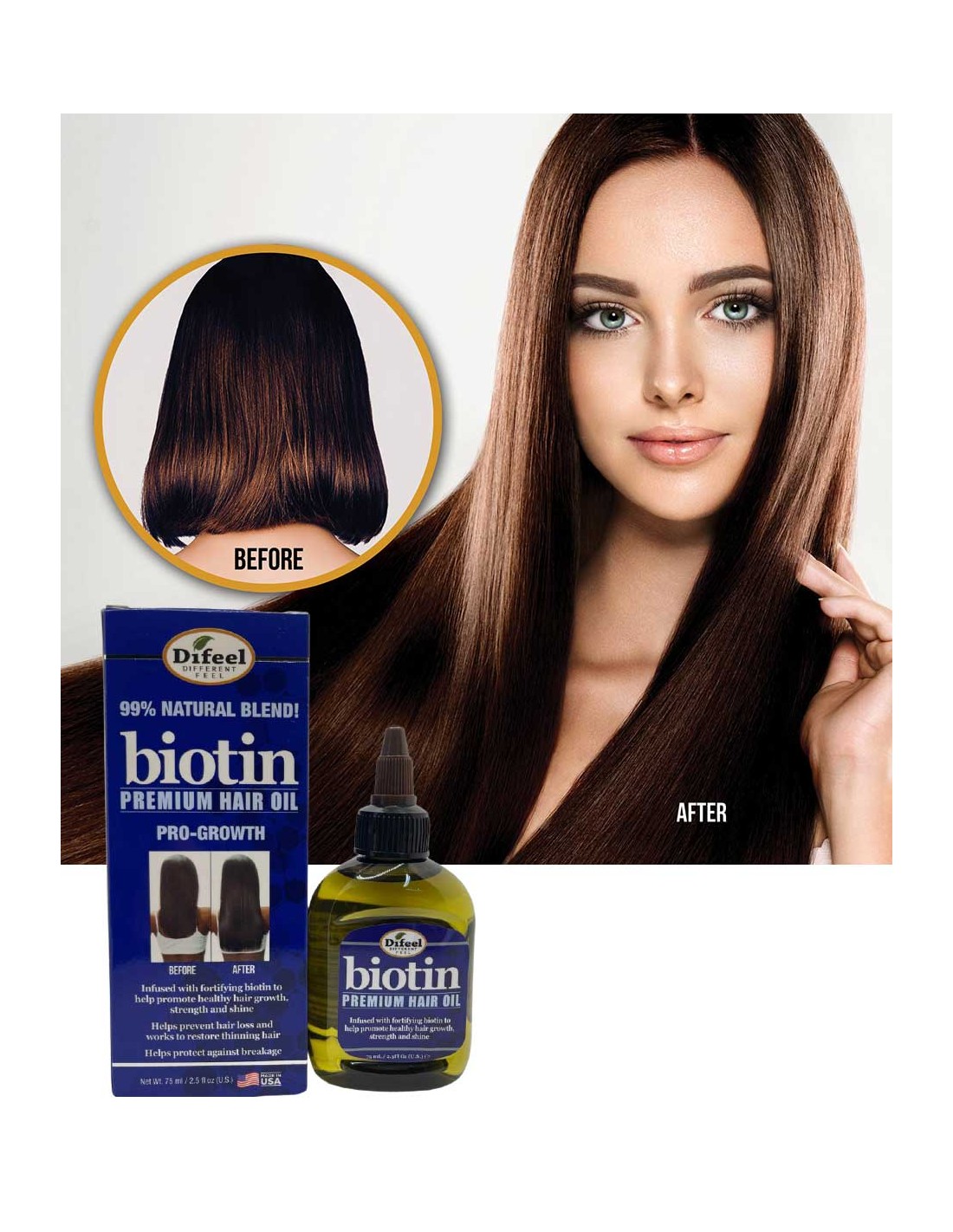 Difeel Natural Blend Biotin Premium Hair Oil