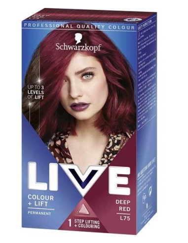Scwarzkopf Hair ColorLive Colour Plus Lift Permanent Hair Colour Deep Red L75